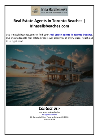 Real Estate Agents In Toronto Beaches | Irinasellsbeaches.com