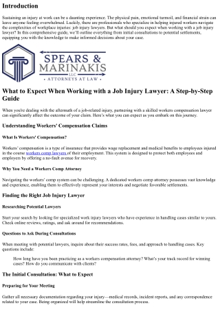 What to Expect When Working with a Job Injury Lawyer: A Step-by-Step Guide