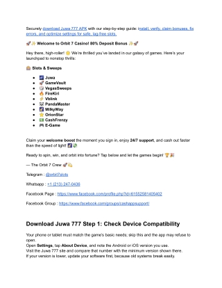 Download Juwa 777 APK (Latest 2025) – Orbit 7 Slots
