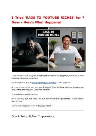 I Tried ‘RAGS TO YOUTUBE RICHES’ for 7 Days – Here’s What Happened