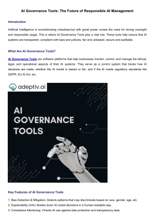 AI Governance Tools: Top Platforms for Ethical & Secure AI Deployment