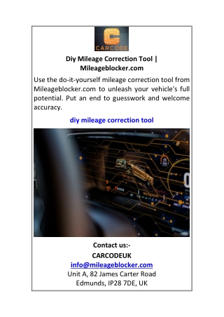 Diy Mileage Correction Tool Mileageblocker.com
