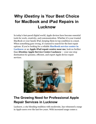 iDestiny iPhone Service Centre in Lucknow – Quick & Expert Repairs