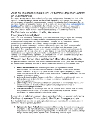 Airco en Thuisbatterij Installeren