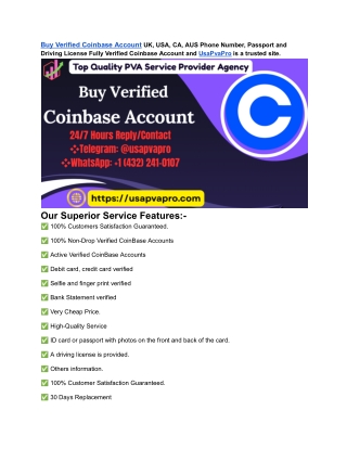 Top 3 Sites to Buy Verified Coinbase Account In Complete Guide