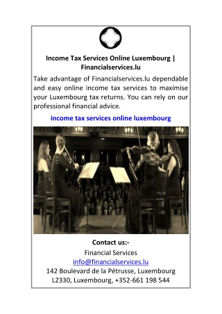 Income Tax Services Online Luxembourg Financialservices.lu