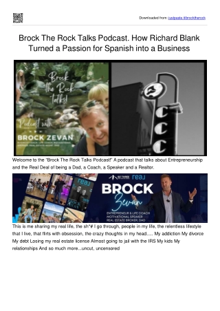 Brock the Rock Talks podcast guest Richard Blank Costa Ricas Call Center