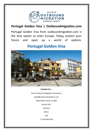 Portugal Golden Visa  Outboundmigration.com