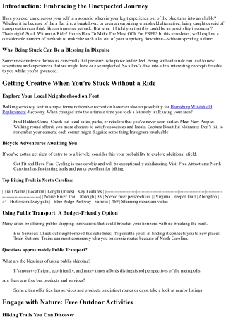 Stuck Without A Ride? Here’s How To Make The Most Of It For FREE!