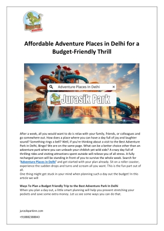 Affordable Adventure Places in Delhi for a Budget-Friendly Thrill