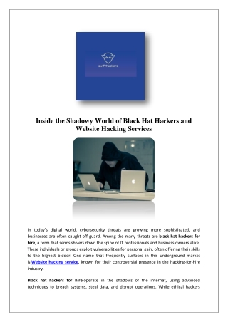 Hire A Certified Hackers | Swifthackers