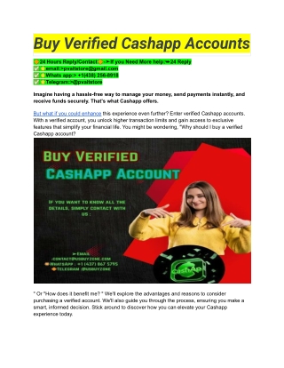 Top 07 Best Site to Buy Verified Cash App Accounts in 2025