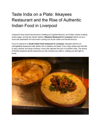 Taste India on a Plate_ Ikkayees Restaurant