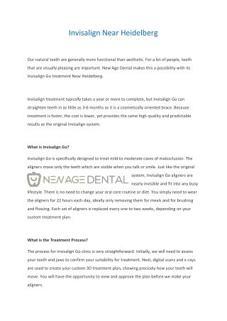 Invisalign Near Heidelberg | New Age Dental