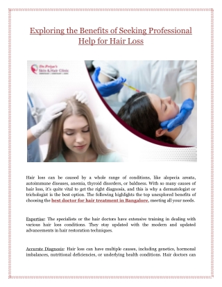 Exploring the Benefits of Seeking Professional Help for Hair Loss