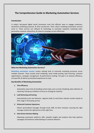 The Comprehensive Guide to Marketing Automation Services