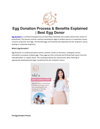 Egg Donation Process & Benefits Explained | Best Egg Donor