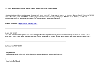 ERP GEHU A Complete Guide to Graphic Era Hill University’s Online Student Portal