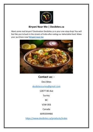 Biryani Near Me | Desibites.ca
