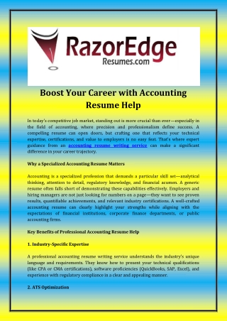 Boost Your Career with Accounting Resume Help