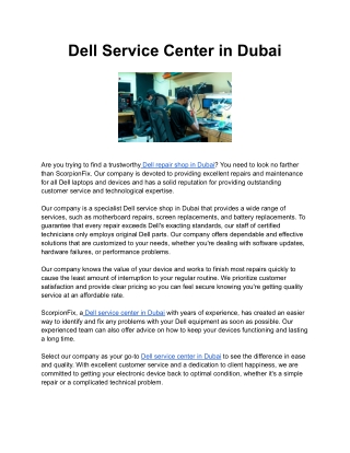 Dell Service Center in Dubai