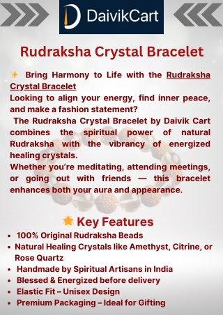 Rudraksha Crystal Bracelet For Protection and Balance