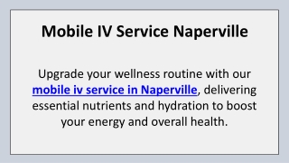 Mobile IV Service Naperville