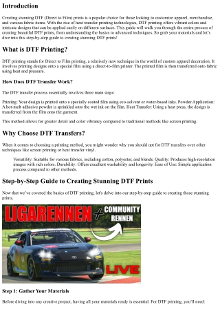 Step-by-Step Guide to Creating Stunning DTF Prints