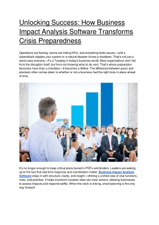 Unlocking Success_ How Business Impact Analysis Software Transforms Crisis Preparedness