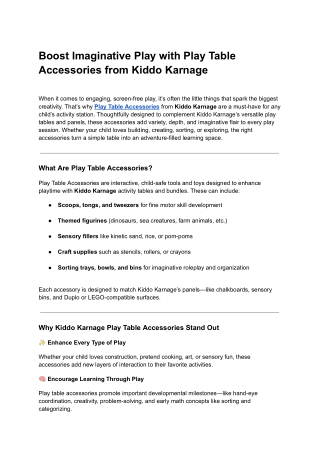 Boost Imaginative Play with Play Table Accessories from Kiddo Karnage