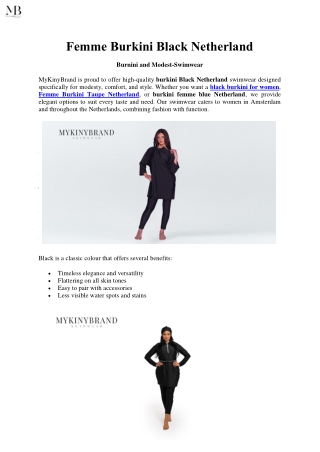 Femme Burkini Zwart Nederland – Elegante, bescheiden badmode van MyKinyBrand