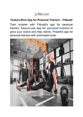 Feature-Rich App for Personal Trainers – Fitbudd