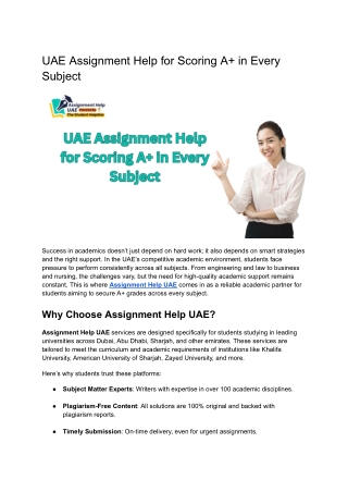 UAE Assignment Help for Scoring A  in Every Subject