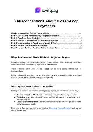 5 Misconceptions About Closed-Loop Payments