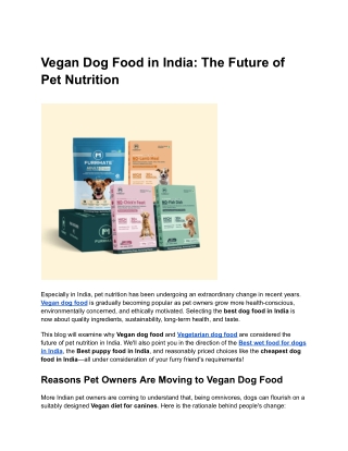 Vegan Dog Food in India_ The Future of Pet Nutrition