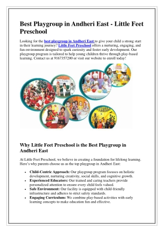 Best Playgroup in Andheri East