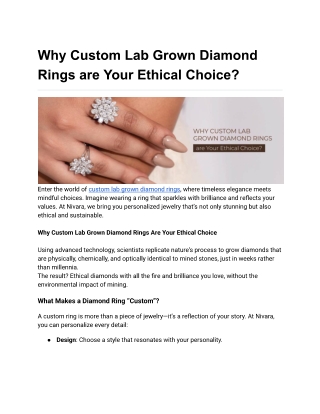 Custom lab grown diamond rings