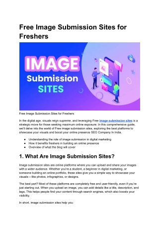 Free Image Submission Sites for Freshers