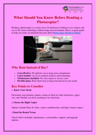 What Should You Know Before Renting a Photocopier?