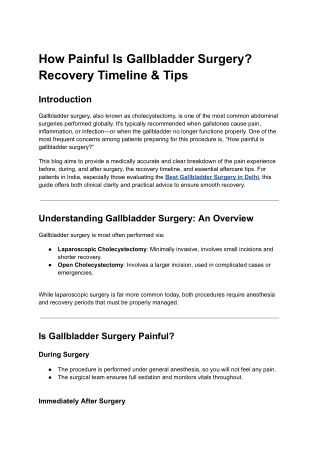 How Painful Is Gallbladder Surgery_ Recovery Timeline & Tips
