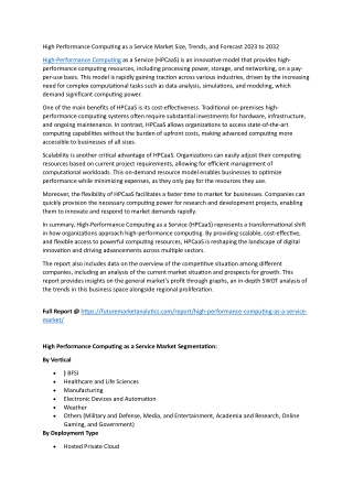 Global HPCaaS Adoption: Trends by Industry and Region