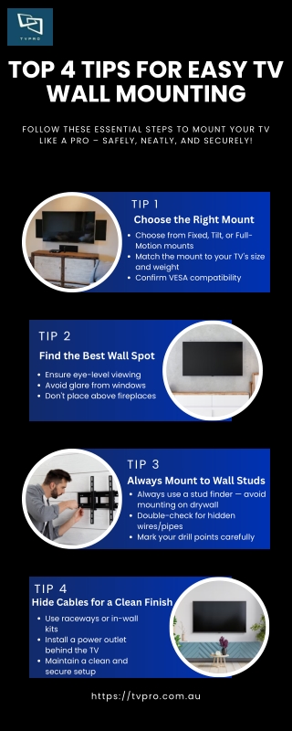 Top 4 Tips for Easy TV Wall Mounting