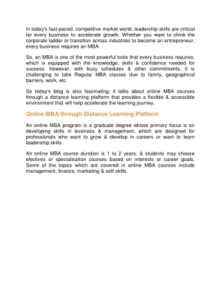 Accelerate Your Leadership Journey with a Flexible MBA Program