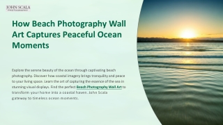 How Beach Photography Wall Art Captures Peaceful Ocean Moments