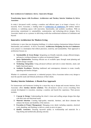 Best Architects in Coimbatore _ Kriva - Innovative Designs (1)