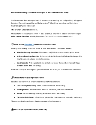 Best Mood-Boosting Chocolates for Couples in India