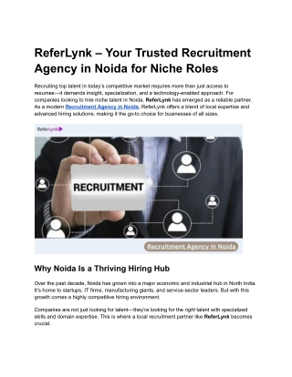 ReferLynk – Your Trusted Recruitment Agency in Noida for Niche Roles (1)