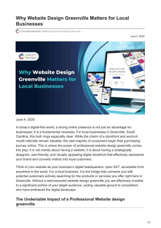 Why Website Design Greenville Matters for Local Businesses
