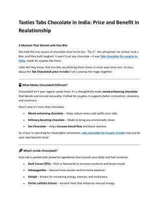 Tasties Tabs Chocolate in India