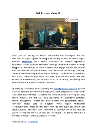 Web Developers Near Me | Marcamor